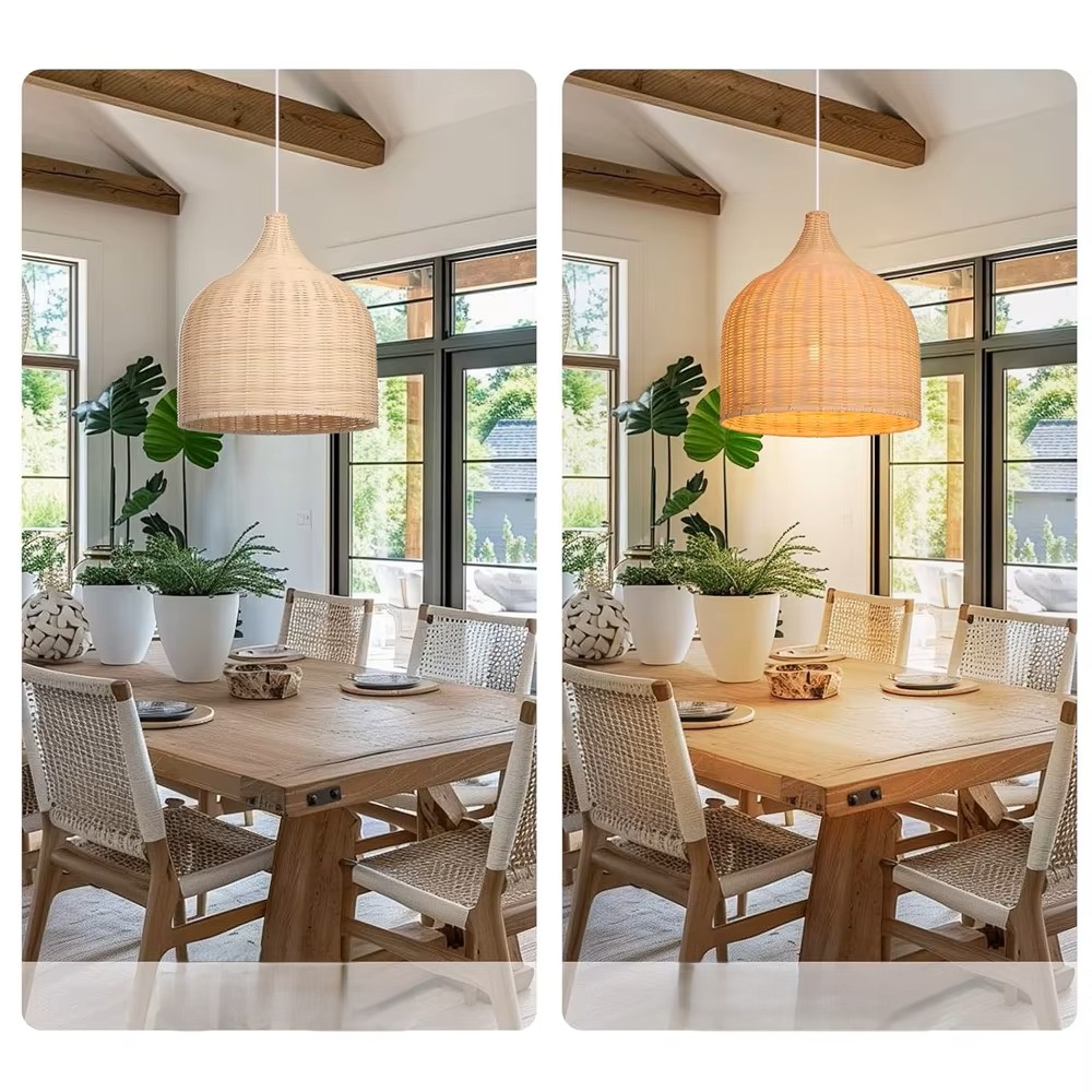 Suspension en rotin tressé